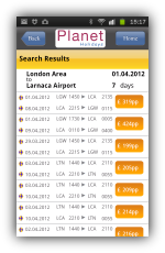 TDS Mobile App - Flight Results
